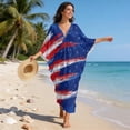 thumbnail image 5 of Xixirimido Patriotic American Flag Print Women Kaftan Dresses Plus Size Swimsuit Coverup Batwing Sleeve Summer Bathing Suit Caftan Loungewear Beach Cover Up, 5 of 7