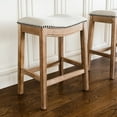thumbnail image 3 of Open Box Maven Lane Adrien Kitchen Saddle Backless Bar Stool, Weathered Oak, 3 of 6