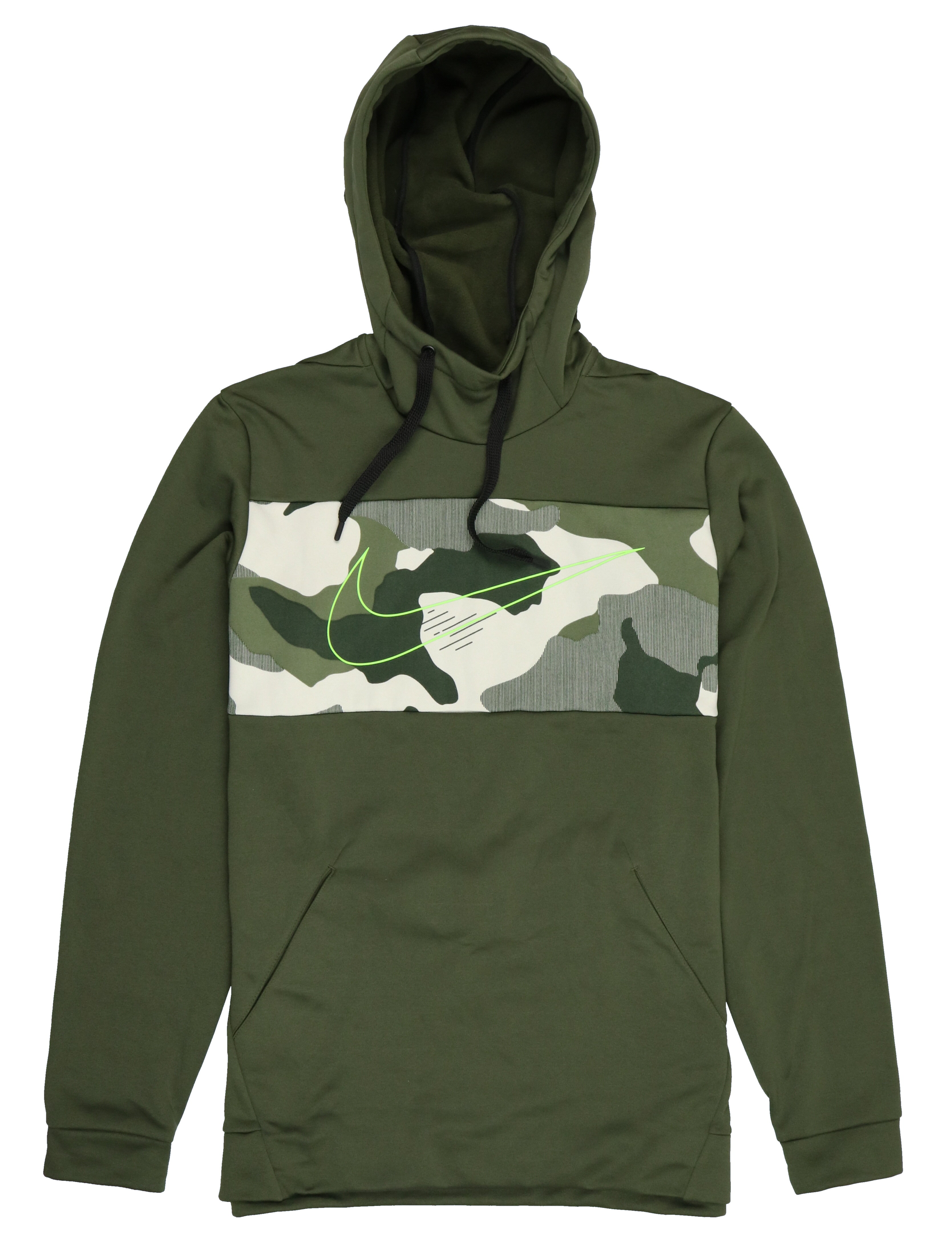 Nike - Nike Men's Therma Swoosh Fleece Pullover Training Hoodie Medium Olive Green Camo