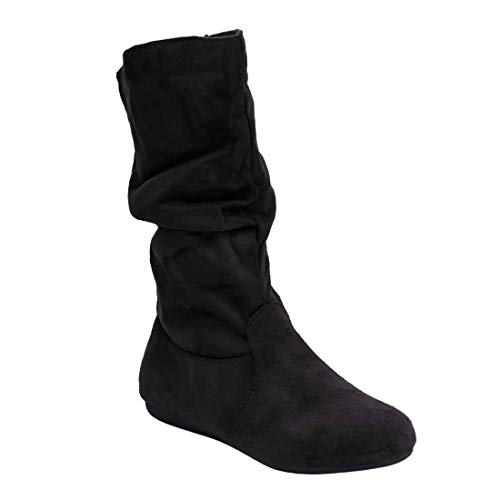 flat black slouch ankle boots