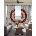 thumbnail image 2 of Red Vintage Rudder Blackout Curtains for Bedroom Living Room, Nautical Navigation Wood Texture 84 In Long Thermal Insulated Room Darkening Drapes Grommet Window Treatments, 42 x 84 In, 2 of 9