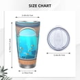 thumbnail image 4 of Daiia Underwater Aquarium Arches Printed 20oz Insulated Coffee Cup with Straw Topper, Fully Spill Proof Travel Coffee Mug, Stainless Steel Tumbler for Work Home Outdoor Car-Straw Three-piece Set, 4 of 8