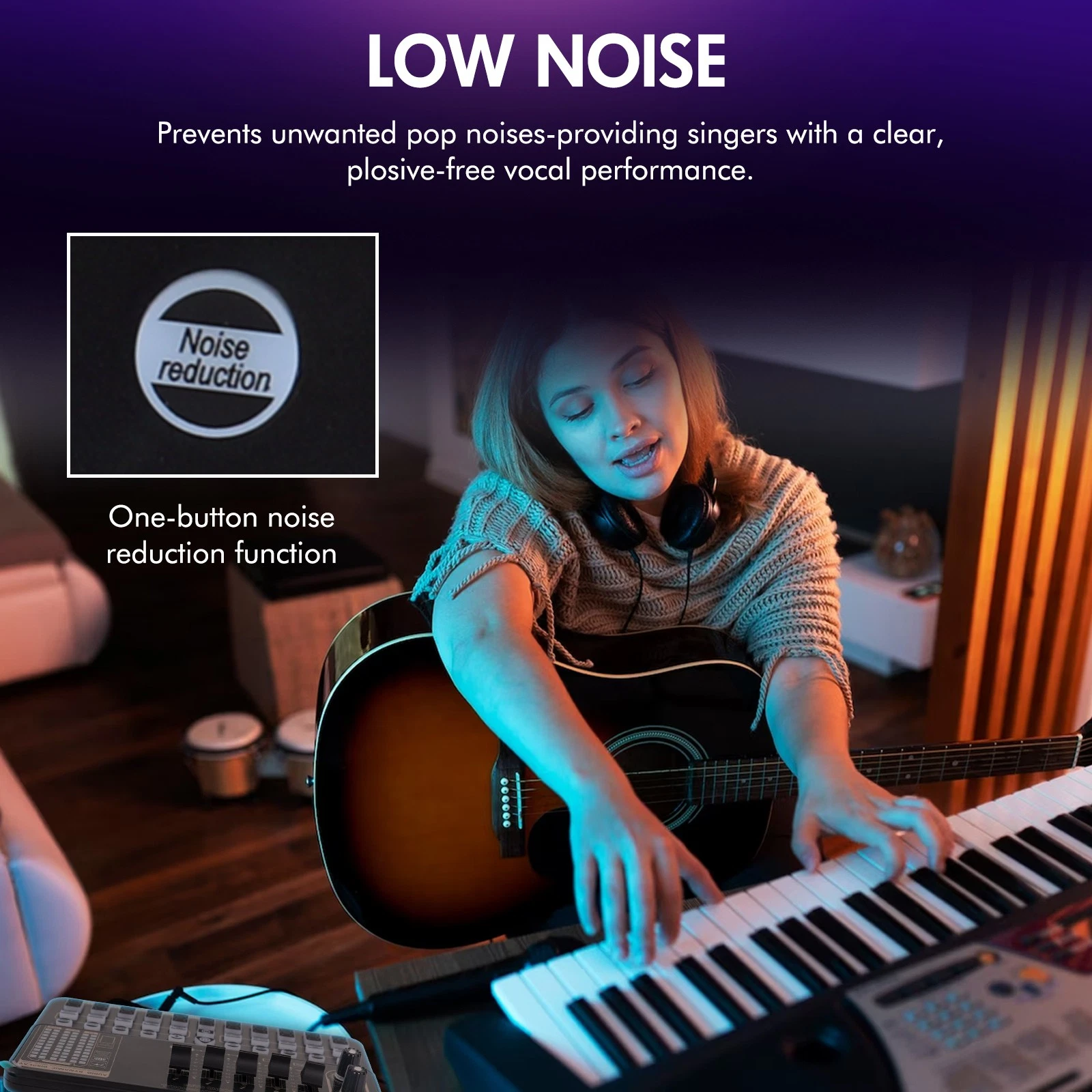 Complete Home Studio Recording Kit Mixer Condenser Microphone for Music Podcast