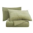 thumbnail image 2 of Superior Karina Cotton Velvet Lightweight Quilt Set, King, Sage, 2 of 11