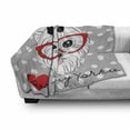thumbnail image 3 of Yorkie Soft Flannel Fleece Throw Blanket, Tilted Head Terrier I Love My Yorkie Red Nerd Glasses Love Heart Polka Dots, Cozy Plush for Indoor and Outdoor Use, 60" x 80", Black White Red, by Ambesonne, 3 of 6