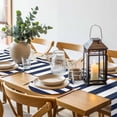 thumbnail image 6 of Navy Blue Striped Round 13 Inch Placemats Set of 2, Blue Anchor Nautical Farmhouse HeatResistant Non Slip Place Mats for Dining Table, Wipeable Braided Kitchen Table Mats for Housewarming, 6 of 9
