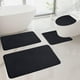 thumbnail image 5 of Juego de alfombras de baño de espuma de 4 piezas | Forro polar de terciopelo suave antideslizante | Absorbente de agua, Grueso, Lavable a máquina, Secado rápido | Gris, Caqui, Gris Oscuro, Azul,, 5 of 8
