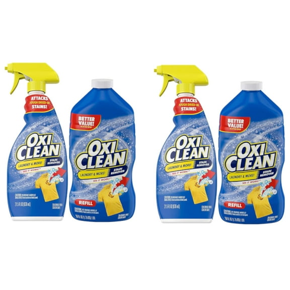 OxiClean Laundry Stain Remover Bundle Pack: 21.5 oz. Spray Bottle 56 oz. Refill - Pack of 2