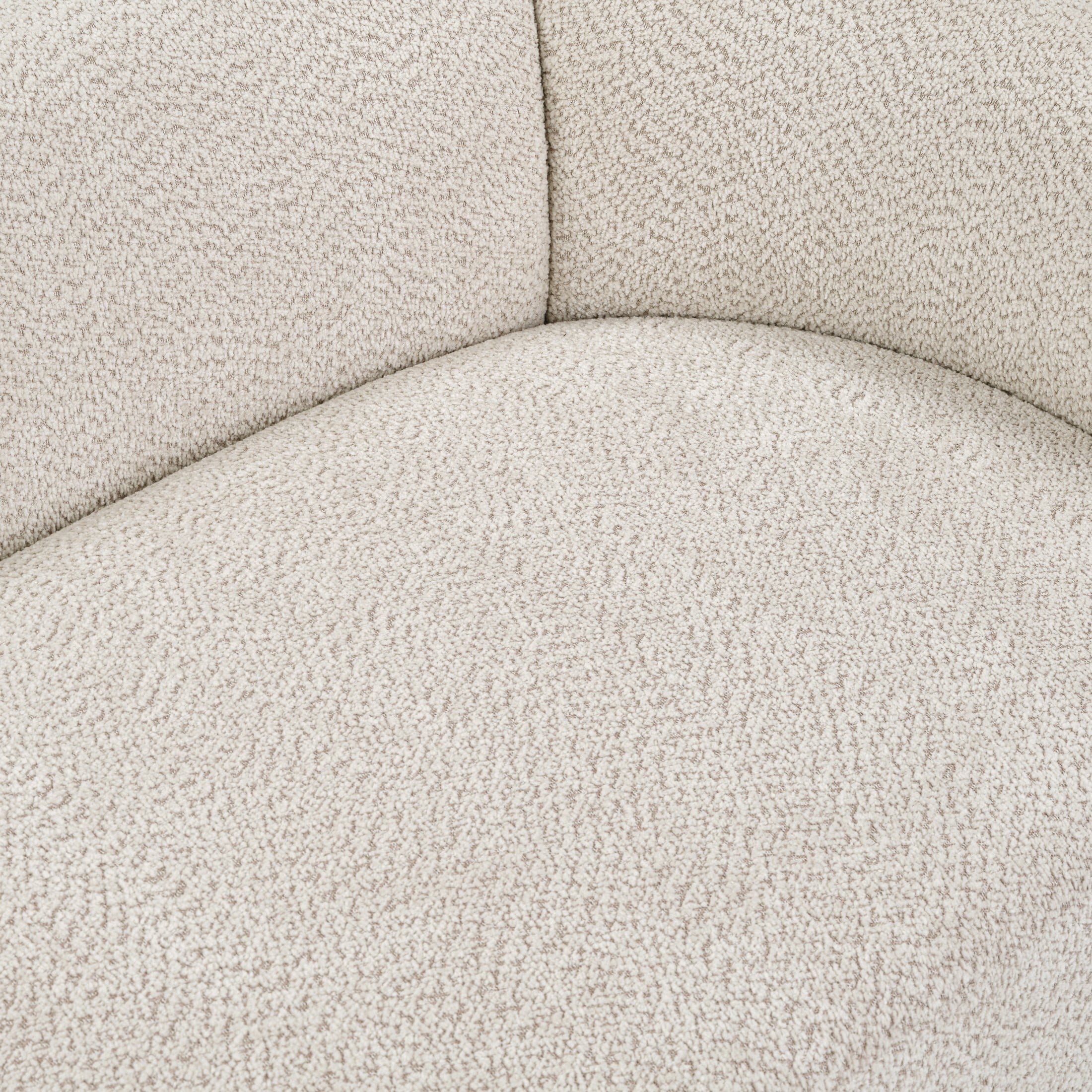 Christopher Knight Home Curved Boucle Loveseat, 2-Seater Sofa with Rubberwood Legs, Foam Cushion, Almond
