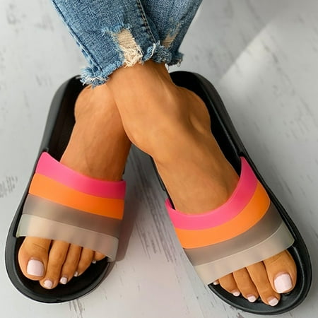 

Women s Ladies Fashion Casual Solid Open Toe Platforms Sandals Beach Shoes Black 6.23953