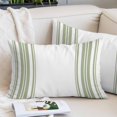 thumbnail image 2 of Sage Green Striped Throw Pillow Cover 16 x 24 Inch Decorative Pillow Cover Farmhouse Simple Line Vertical Stripes Lumbar Pillowcase Seasonal Rectangle Cushion Case for Couch Sofa Bed Living Room, 2 of 9