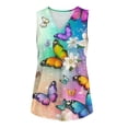 thumbnail image 5 of ZGRBOU Plus Size Floral Print Tank Tops for Women Summer Sleeveless V Neck T-Shirts Fashion Casual Loose Fit Tunics Shirts, 5 of 5