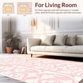 thumbnail image 2 of ODIKA 6x9 Machine Washable Non-Slip Area Rug, Stylish Interwoven Motif with Fluid Forms and Pastel Coloration High Traffic Rug, Pink, 376901, 2 of 7