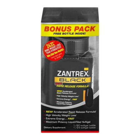 Zantrex Black Weight Loss & Energy Dietary Supplement, Liquid Soft Gels, 84 (Best Tea For Energy And Weight Loss)