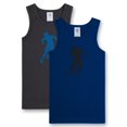 thumbnail image 1 of Sanetta Lote de 2 camisetas de niño - ropa interior, chalecos, algodón, fútbol Azul/Gris 116, 1 of 3
