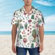 thumbnail image 2 of Balery Frog and Forest Plants Camisas hawaianas de manga corta para hombre, camisas playeras de corte holgado, camisas de vacaciones con botones,3X-Large, 2 of 7