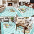 thumbnail image 5 of Spring Easter Area Rugs 5'x8', Small Throw Rugs for Classroom Bedroom, Cute Rabbits Gnomes Eggs Bees Flowers Blue Green Indoor Outdoor Rug Non-Slip Low Pile Carpet Runner Reversible Floor Mats, 5 of 8