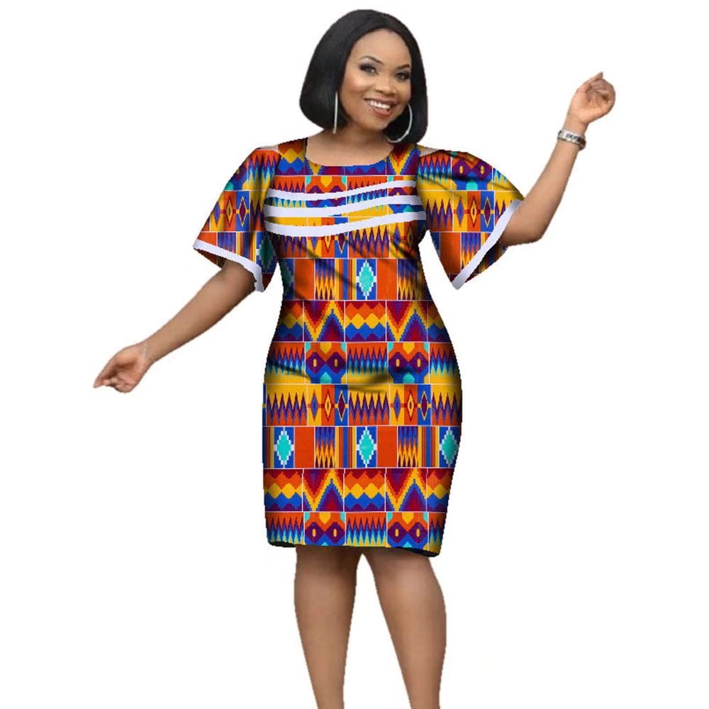 BintaRealWax Africa Dress For Women Cotton Wax Print Dresses Dashiki ...