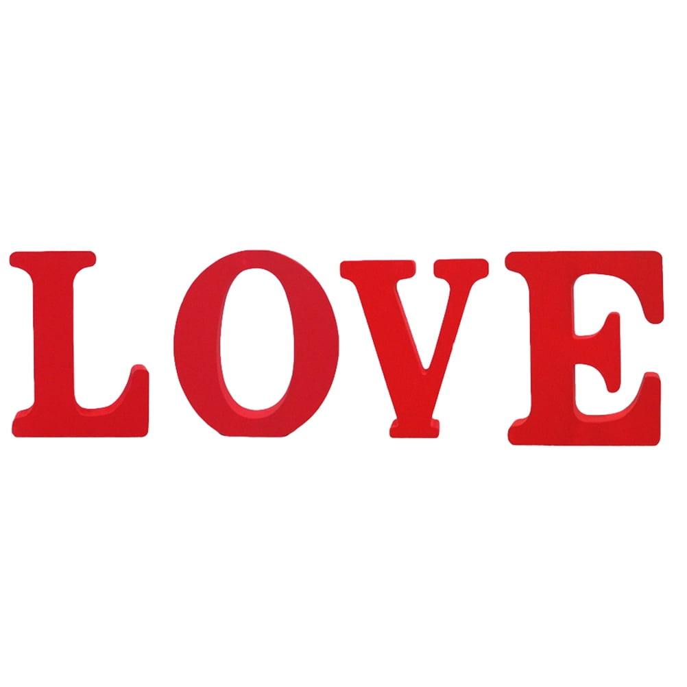 FRCOLOR LOVE Sign 1 Set 4pcs Wooden RED LOVE Letters Adornments