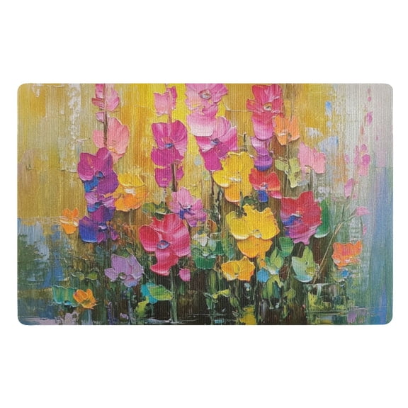 Spring Flowers in Bloom Floor Door Mat Outdoor Indoor for Home Entrance Welcome Mats 32"x20"