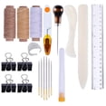 thumbnail image 2 of Kit de herramientas artesanales de cuero con aguja, hilo encerado, herramientas de trabajo de cuero, Kit de costura de cuero para abrigos, 2 of 12