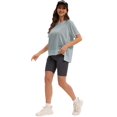 thumbnail image 3 of Womens Fashion T-shirts Round Neck Sleeve Summer Loungewear Tracksuit, 3 of 6