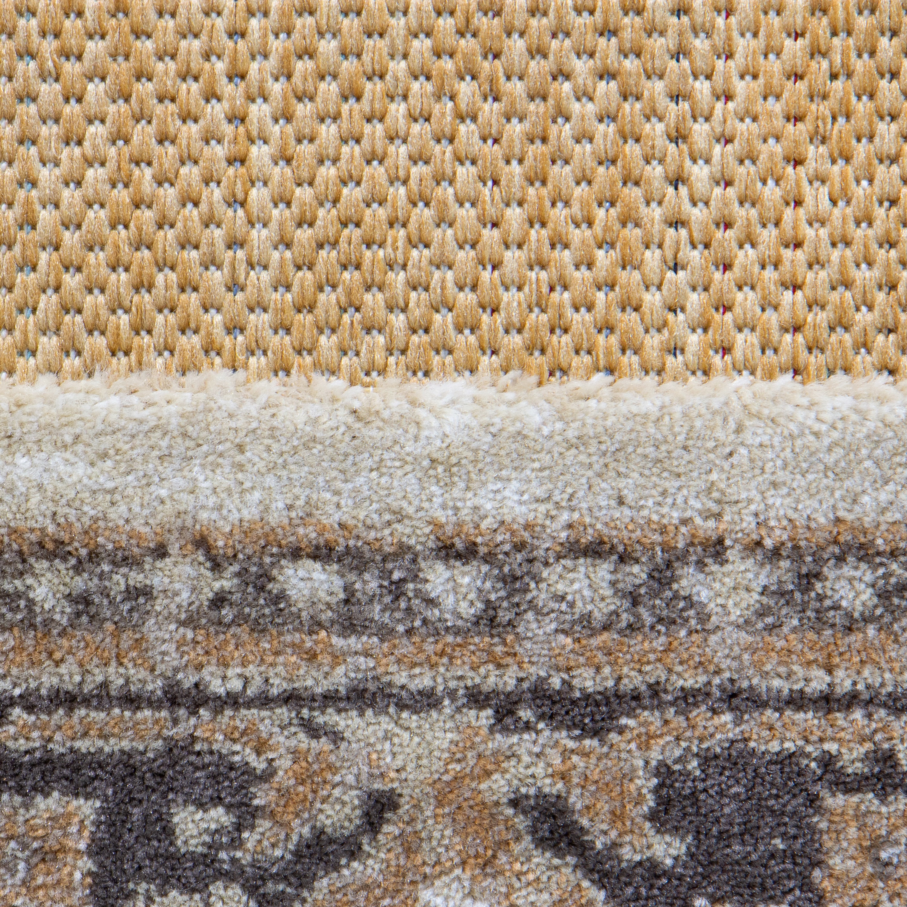 Mainstays Neutral Medallion Persian, Faux Layered, Indoor Area Rug, 7'6"x9'6"