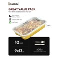 thumbnail image 3 of Katbite 9"x13" Heavy-Duty Aluminum Pans with Lids (10 Pack), Double Thick, Durable Tin Foil Food Containers, 3 of 8