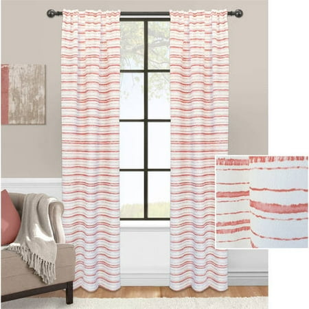 Mainstays Stripe Impression Curtain Set Of 2 Walmart Com