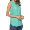thumbnail image 4 of Women Solid Color V Neck Sleeveless Scoop Hem Top, 4 of 7