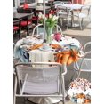 thumbnail image 4 of Outdoor Tablecloth with Umbrella Hole and Zipper, Pumpkins Fall Round Table Cloth 54 Inch Waterproof Tablecloth, Thanksgiving Eucalyptus Leaves Farmhouse Picnic Table Cover for Patio Camping, 4 of 7