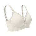 thumbnail image 5 of VISALY Front Closure Jelly Bras for Old Women Wireless Push Up No Underwire Full Coverage Seamless Comfy Front Snap Support T-Shirt Bras Soft Supportive Compression Convenient Bras White M, 5 of 8