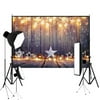 SAYFUT 7x5ft Christmas Backdrop Indoor Christmas Tree Backdrops Wood Floor with Christmas Gifts and Candles Photography Background for Xmas Party Decoration Studio Props