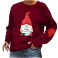 thumbnail image 1 of Birdeem Automne et Hiver Femmes Chandail Imprimé de Noël Col Rond Manches Longues Blouse Unie Hauts Chandails en Molleton, 1 of 4