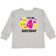 thumbnail image 3 of Inktastic Its My 4th Birthday with Smiling Emoticons Girls Long Sleeve Toddler T-Shirt, 3 of 5