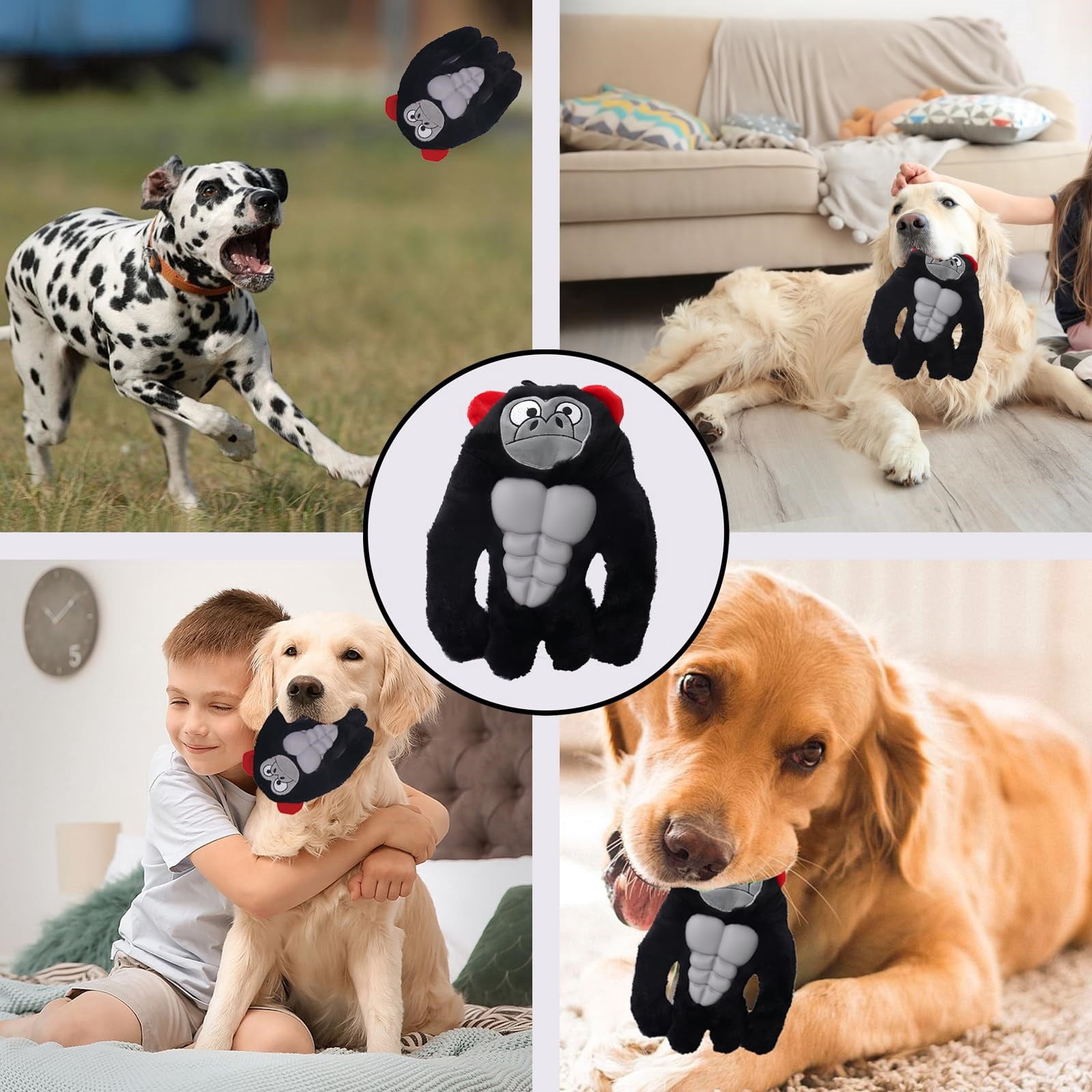 Dog Chew Toy, Squeaky Plush Toy for Dogs with Durable Design, for Puppies and Small Dogs, Indoor Play, Teething Support