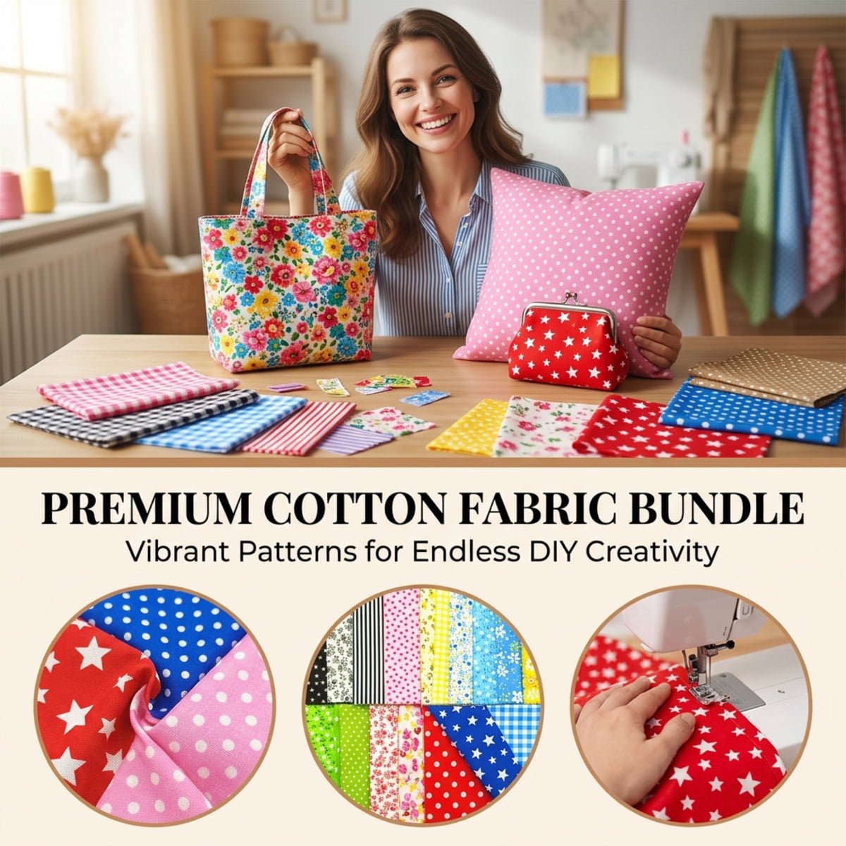 iMzoon 56Pcs 10"x10" Quilting Cotton Fabric Squares Quilting Supplies No Repeat Multi-Color Design Printed Floral Fabric for Quilting Sewing DIY Crafts & Quilt Beginners