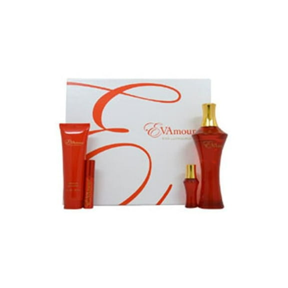 EVAmour by Eva Longoria for Women - 4 Pc Gift Set 3.4oz EDP Spray, 3oz Shower Gel, 0.25oz EDP Roller Ball, 0.25oz EDP Spray