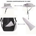 thumbnail image 4 of Womens Summer Sun Hat Beach Hat Wide Brim Outdoor UV Protection Hat Foldable Cool Mesh Ponytail Bucket Hat, 4 of 5