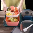 thumbnail image 3 of 1100ml 1500ml Portable Lunch Box Container 2 Layer Grid Salad Bowl Bento Boxes Salad Bowls Lunch Box Lunch Container for Food Green 1100ml, 3 of 6