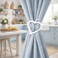 thumbnail image 5 of Evideco French Home Goods Fjord Heart White Curtain Tiebacks 2 Count, 5 of 9