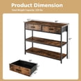 thumbnail image 3 of Giantex 3-Tier Entryway Table, Sofa Side Table w/2 Large Drawers & Anti-toppling Device, Console Table w/Metal Frame, 3 of 8