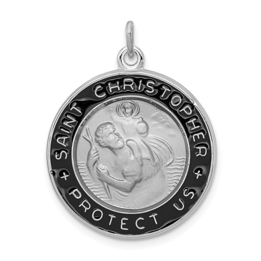 Christopher Medal Pendant Diamond2Deal 925 Sterling Silver St