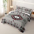 thumbnail image 3 of Erosebridal Western Tribal Aztec Quilt King for Women Men, Vintage Mandala Triangle King Coverlet Set, Gray Red, 3 Pieces, 3 of 7