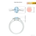 thumbnail image 4 of Angara Natural 1 Ct. Aquamarine with Diamond Classic Ring in 14K White Gold for Women (Ring Size: 11.5), 4 of 9