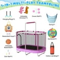 thumbnail image 6 of LinkRomat 7-in-1 60" Elliptic Trampoline for Kids, 500lbs Capacity Toddler Trampoline with Enclosure, Adjustable Height Handrail & Durable Designs for Boys & Girls, Indoor & Outdoor, 6 of 8