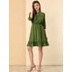 thumbnail image 3 of Día de San Patricio Vestido Corto De Gasa Con Dobladillo Con Volantes Y Manga 3/4 Para Mujer Ejército verde M, 3 of 6