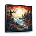 thumbnail image 2 of Designart "Papercut Wilderness by the Coast II" Nautical & Beach Floater Framed Wall Decor, 2 of 7