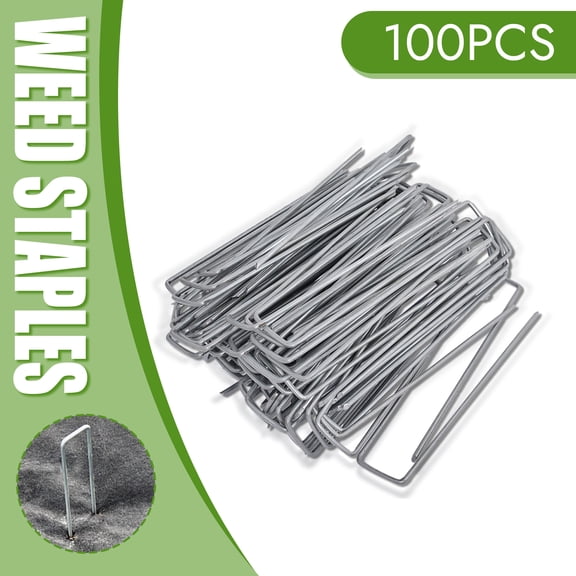 hostic Galvanized Garden Staples Landscape Ground Nails Stakes Pins Spikes Pegs U-Shaped 6 11 Gauge Steel Fit for Securing Weed Barrier Fabric Landscape Ground Cover Lawn 100pcs