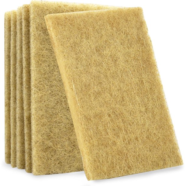 Natural Scouring Pads 6 Pack NonScratch Sisal Cleaning Sponges for